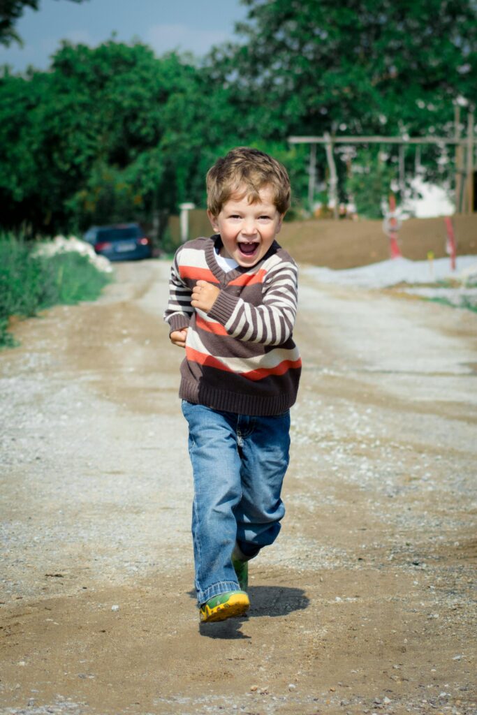 Child running on a